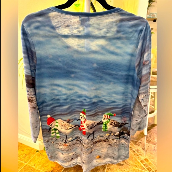 Sun Bay Blue Long Sleeve Christmas Top - Picture 7 of 7